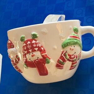 ☃️ SNOWMAN HOT or COLD MUG Snowman wearing Caps & Scarves Deadstock